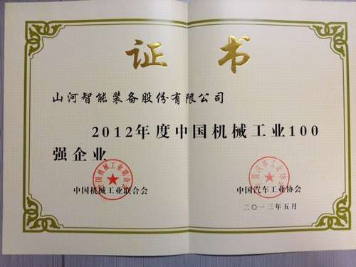 2012年中国机械工业百强企业证