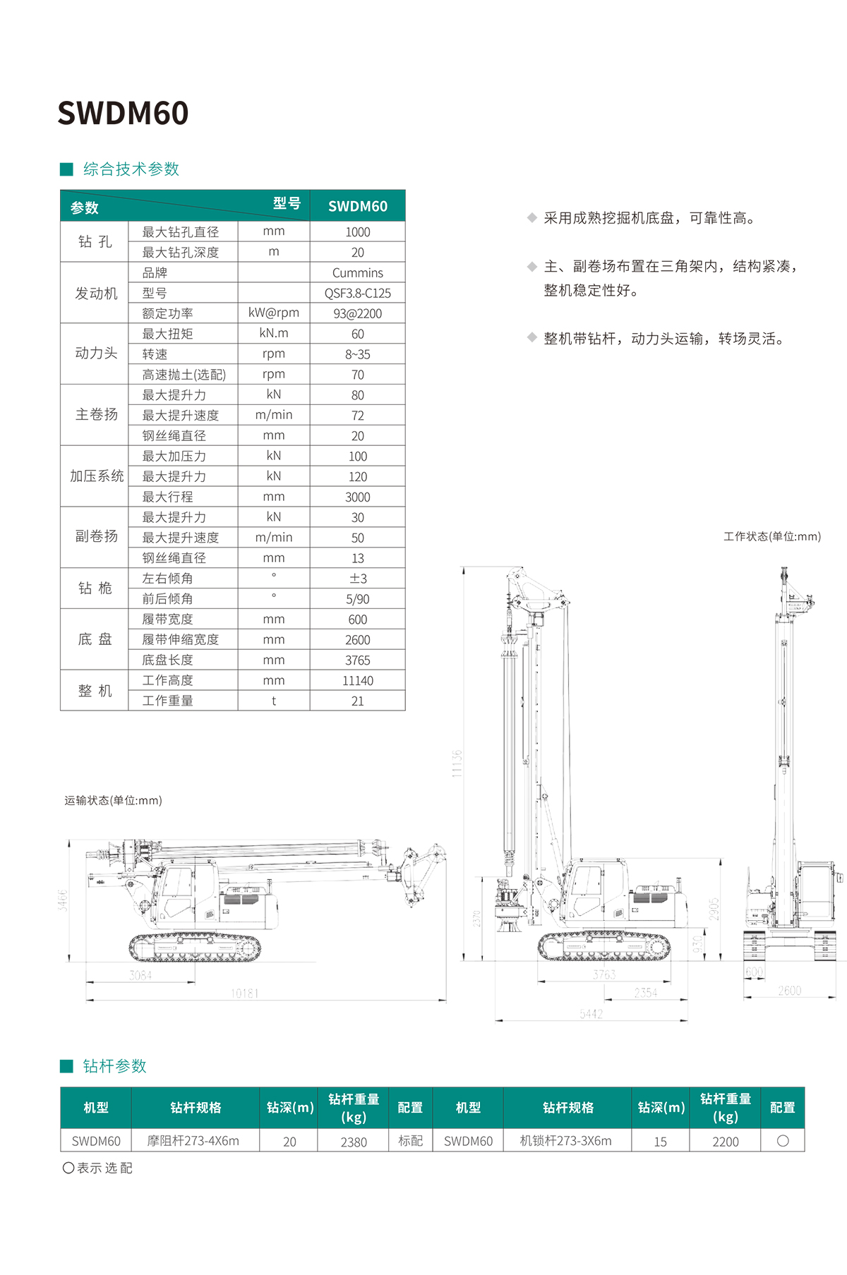 SWDM60 小型多功能旋挖钻机