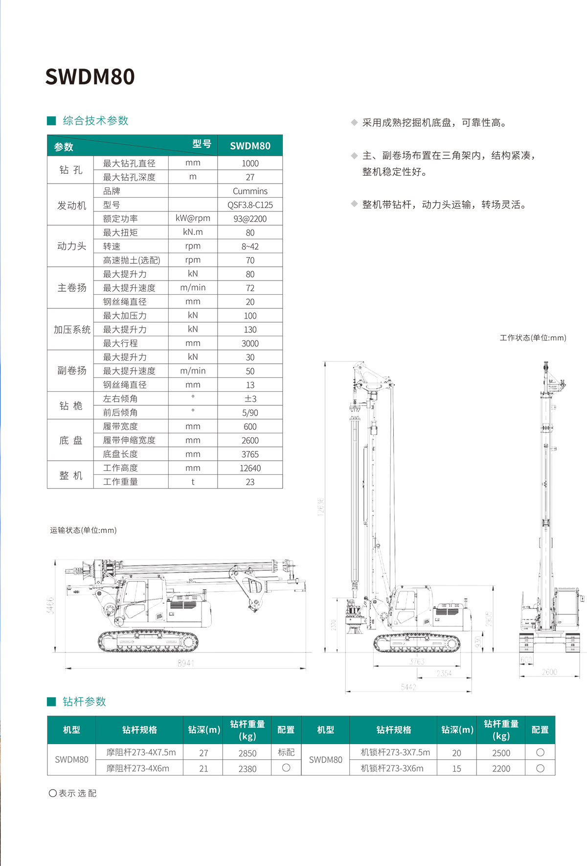 SWDM80 小型多功能旋挖钻机