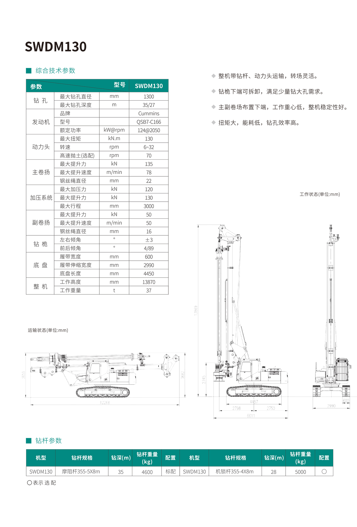 SWDM130 小型多功能旋挖钻机